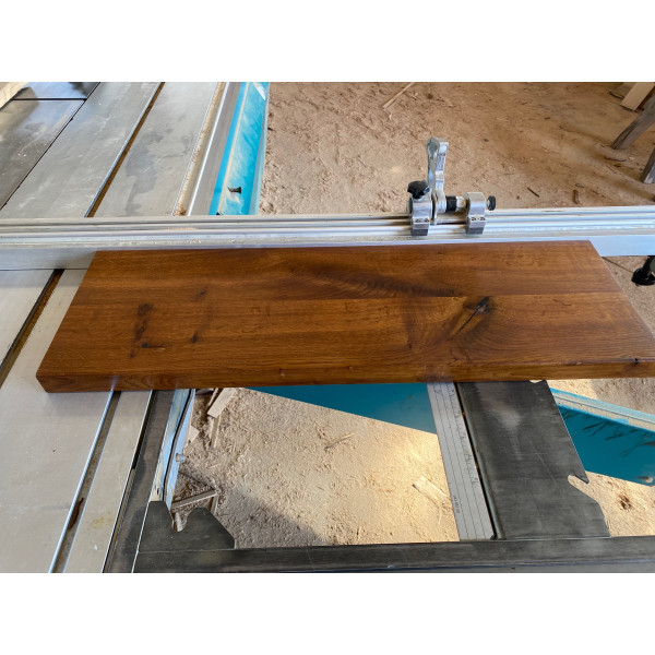 Eiche gedämpft, ähnlich Nussbaum, Treppenstufe, Trittstufe, Holzstufe, Baumkante, Massivholz, 90x28x4cm
